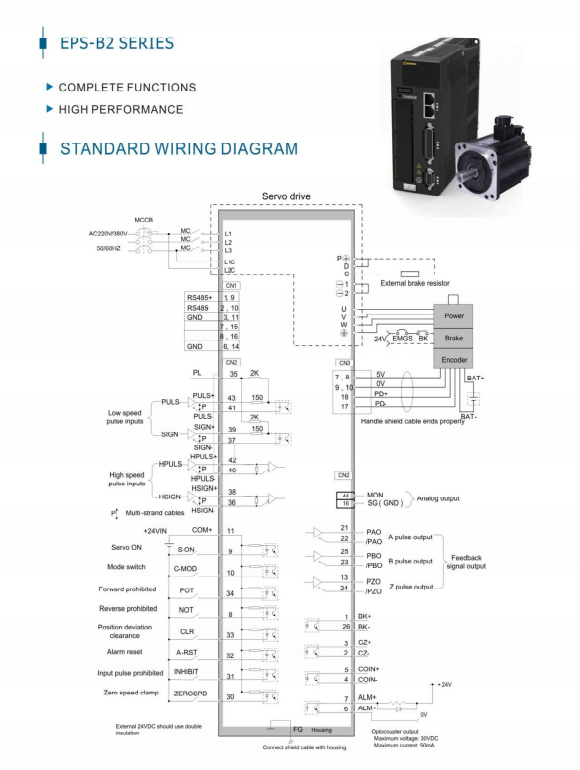 1500W 130mm 3000rpm B2 Servo Motor And Servo Driver