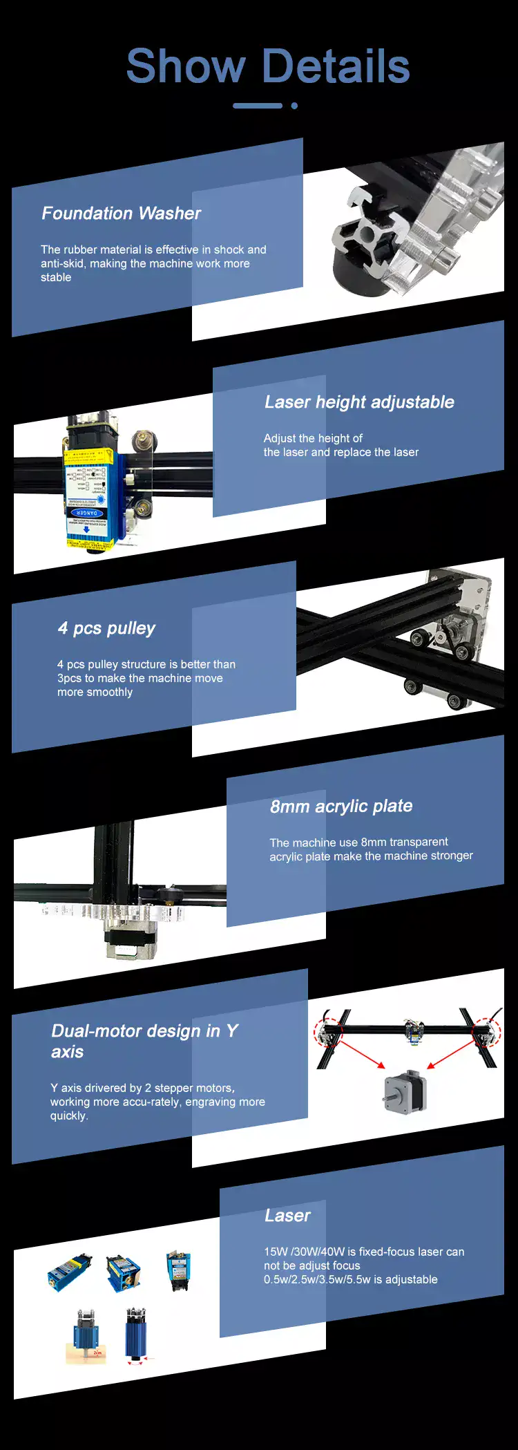 80W 65cm*65cm Work Area Wood Laser Cutting Machine