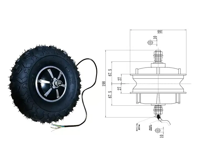 14.5Inch 36V 350W Brushless Geared Electric Hub Motor