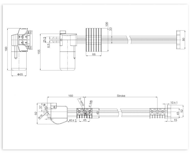 12V 24V 3000N 50-800mm 7mm/s-35mm/s linear actuator