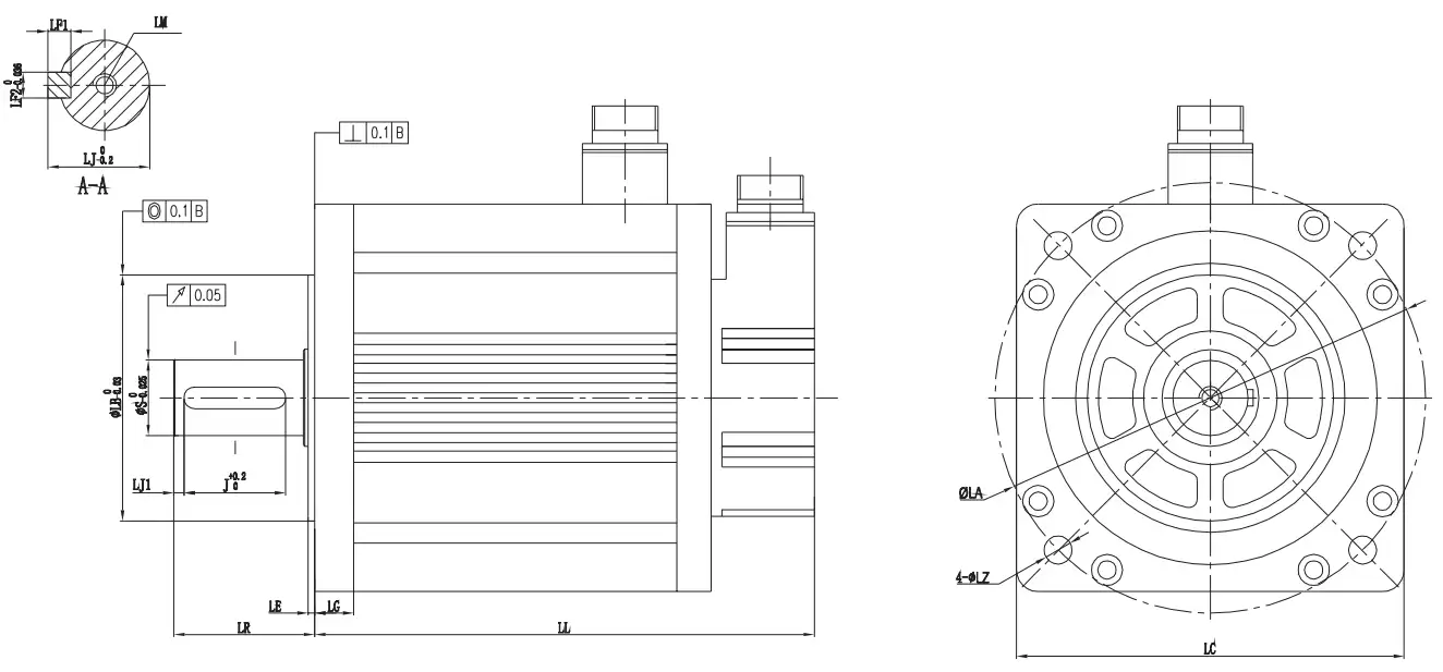 3000W 180mm AC DORNA Servo Motor And B1 Series Servo Driver Kit