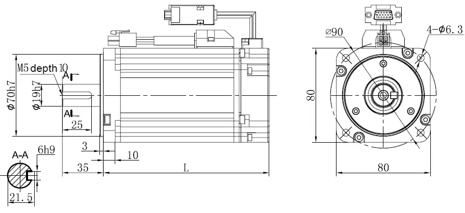 750W 80mm Servo Motor And Servo Driver