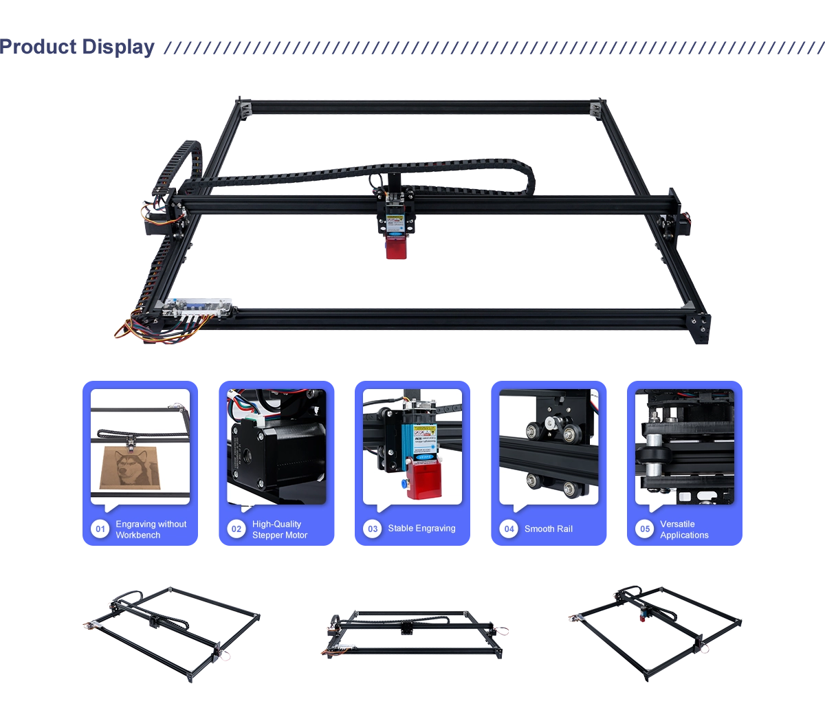 Desktop 1*1M CNC Laser Engraving Machine With 40-80w laser