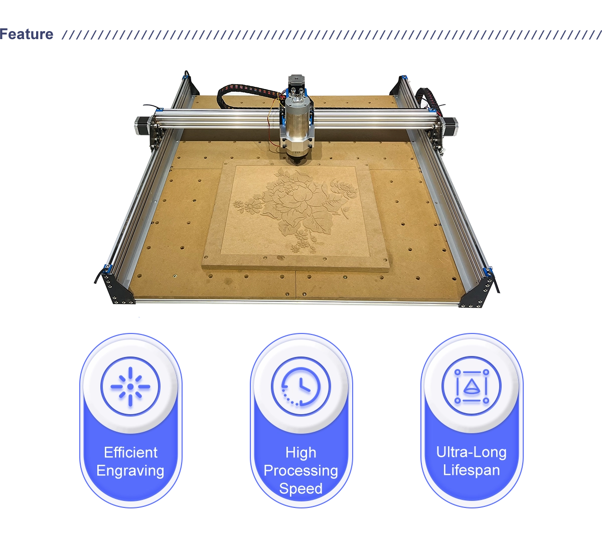 Desktop 8080 Pro 3 Axis CNC Router with 1.5-2.2KW Spindle