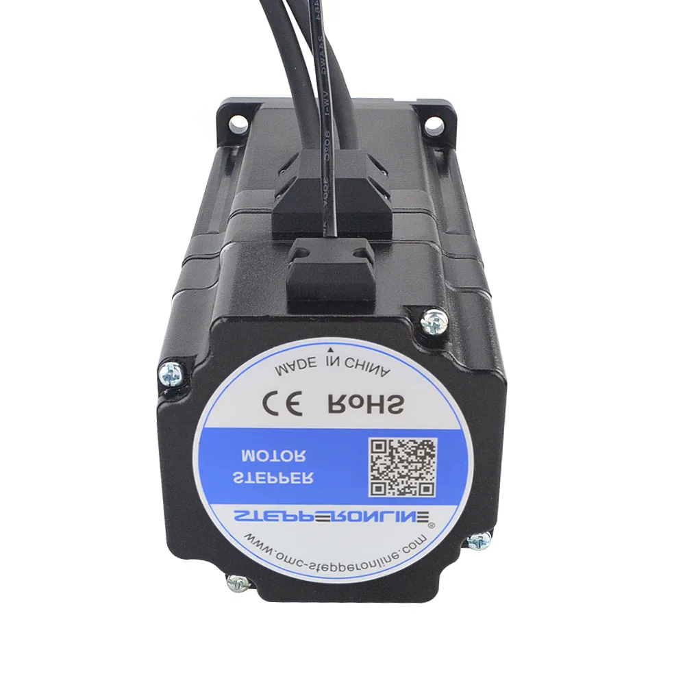 STEPPERONLINE Nema 34 Stepper Motor – 1.8° Step, 1133 Oz-in / 680 Oz-in, 6A, 14mm Shaft – 4-Wire Bipolar